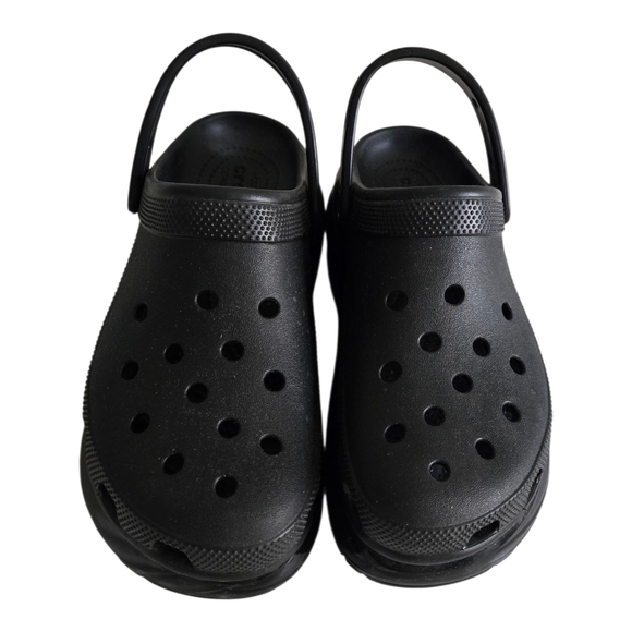 Stylish Black Crocs Crush Platform Clogs with Strap - Picture 2 of 6